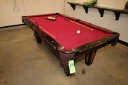 Rec Room Billard Table, with Full Set of Billard Balls, (2) Sticks, Overall Dims.: Aprox. 120