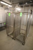 S/S Portable Pan Racks, with Aprox. (19) Pan Holsters, Overall Dims.: Aprox. 3' L x 28