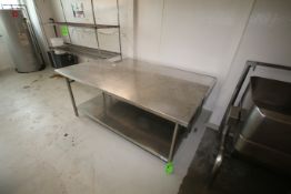 S/S Tables and (1) Wire Rack, Table Dims.: Aprox. 72
