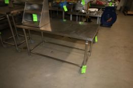 S/S Tables, 2-with S/S Bottom Shelves, Dims.: Aprox. 60