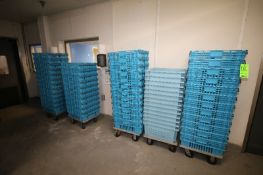 Plastic Totes, with (7) S/S Carts, with Casters