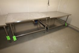 S/S Tables, with S/S Bottom Shelves, Overall Dims.: Aprox. 60