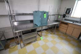 S/S Table with Shelves, 95