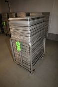 S/S Pans, with S/S Mobile Cart with Side Rails, Pan Dims.: Aprox. 24