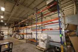 9-Sections of Pallet Rack, Includes (11) 18' Tall Uprights and (21) Sets of Cross Beams