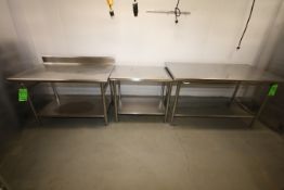 S/S Tables, with S/S Bottom Shelves, Overall Dims.: Aprox. 48