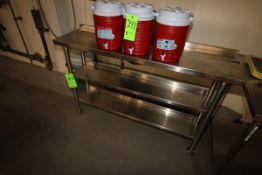 2-S/S Tables, and 1-Additional S/S Shelving Unit