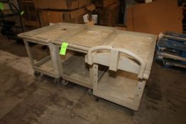 Rubbermaid Plastic Carts, Double Shelves