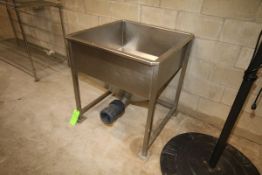 S/S Hopper with Outlet Valve, Overall Dims.: Aprox. 33