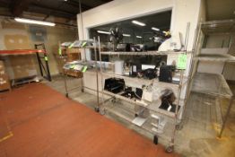 (2) S/S Portable Wire Rack with Contents, Contents Inlcude Printer Parts,