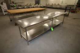 S/S Table, with S/S Bottom Shelf, Overall Dims.: 10' L x 30