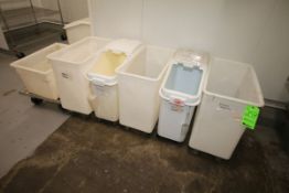 Spice Containers, All On Portable Wheels, Some with Hinge Lids