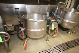 40 Gal. S/S Kettle, M/N KLL-40, S/N 4328-52-01, 50 PSI @ 208 F, Mounted on S/S Legs, with Tilt Wheel