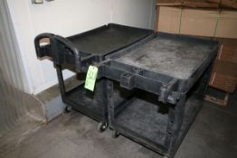 Rubbermaid Plastic Carts, Double Shelves