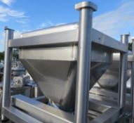 Tote Inc 12 CFT Bin.  90 Gallon Capacity, Stainless Steel.  36