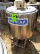 Ermicon (Packo) Aprox. 200L/52 Gal. S/S Jacketed Farm Tank with Hingd Lid, Twin Blade Prop, Motor