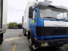 Mercedes Milk Delivery Truck with Thermo King Reefer Unit, Right Side Hinged Doors, (2) Hinged