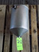 Aprox. 30 L/8 Gal. Open Top - Cone-Bottom S/S Tank (Used on Cup Filling Machine) EUR 25.00 Euro