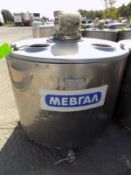 JAPY ,750L , S/S Jacketed Farm Tank , Twin Blade Prop ,Motor With Freon Condenser and Control Unit,