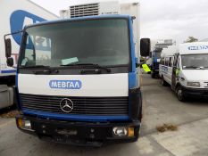 Mercedes Milk Delivery Truck with Tandem Axle, Thermo King V-500 Reefer Unit and (2) Hinged Back