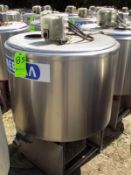 Ermicon (Packo) Aprox. 300L/79 Gal. S/S Jacketed Farm Tank with Hinged Lid, Twin Blade Prop, Motor