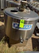 Ermicon (Packo) Aprox. 300 L/79 Gal. S/S Jacketed Farm Tank with Hinged Lid, Twin Blade Prop,