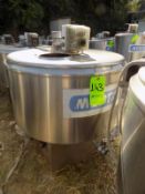 Ermicon (Packo) Aprox. 200L/52 Gal. S/S Jacketed Farm Tank with Hinged Lid, Twin Blade Prop, Motor