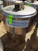 Ermicon (Packo) Aprox. 200L/52 Gal. S/S Jacketed Farm Tank with Hinged Lid, Twin Blade Prop, Motor