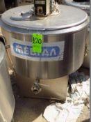 Ermicon (Packo) Aprox. 200L/52 Gal. S/S Jacketed Farm Tank with Hinged Lid, Twin Blade Prop, Motor