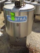 Ermicon (Packo) Aprox. 200L/52 Gal. S/S Jacketed Farm Tank with Hinged Lid, Twin Blade Prop, Motor