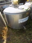 ALFA LAVAL , 650L, S/S Jacketed Farm Tank With Twin Blade Prop , With Hinged Lid , Motor With