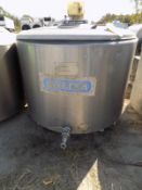 ALFA LAVAL , 1030L, S/S Jacketed Farm Tank With Twin Blade Prop , With Hinged Lid Missing , Motor
