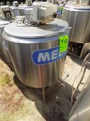 Ermicon (Packo) Aprox. 200L/52 Gal. S/S Jacketed Farm Tank with Hingd Lid, Twin Blade Prop, Motor