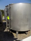 Dome-Top Cone-Bottom S/S Tank with Top Manhole Cover and Attached Ladder (NOTE: ID Plate Not