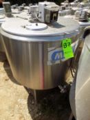 Ermicon (Packo) Aprox. 300L/79 Gal. S/S Jacketed Farm Tank with Hinged Lid, Twin Blade Prop, Motor