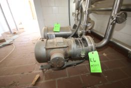 Tri Clover 5 hp Cent Pump, with 1730 RPM Motor, 3″ x 1 1/2″ CT Head(LOCATED IN SILOS ALCOVE) (