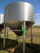 Aprox. 5,000 L / 1,320 Gal. Cone-Bottom S/S Tank with Heated Cone-Bottom, Wide Outlet, Man Hole, Hot