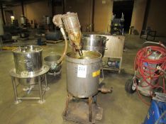 Stainless Steel mix tank with clamped on lightennin type mixer and propeller - Approximately 20-