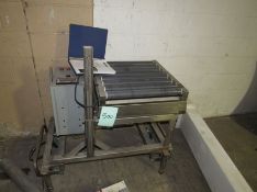 Weigh conveyor on load cells, casters, and adjustable legs, with Sensotec controller and data