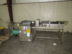 Loma 7000 Staginess Steel Check weigher with built-in 7.5 gallon air tanks and product conveyor