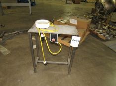 Small turn table with Dayton and Dayton 1/2HP motor variable speed controller on stainless steel