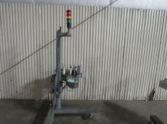 Markem Label Printer /Applicator Box Labeler on Rolling Tripot Left Hand direction (Rigging and