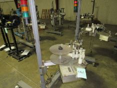 Markem Label Printer /Applicator Box Labeler on Rolling Tripod -Application Right Hand direction (