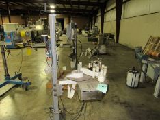 Markem Label Printer /Applicator Box Labeler on Rolling Tripod - Application direction: Right