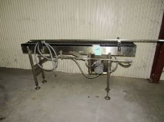 Stainless Steel Shuttleworth Systems Conveyor, 80 in. Length x 6 in. Wide, zero pressure roller