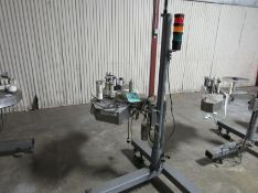 Markem Label Printer /Applicator Box Labeler on Rolling Tripod Left Hand direction (Rigging and