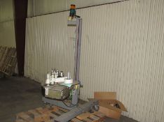 Markem Label Printer /Applicator Box Labeler on Rolling Tripod - Application direction: Right