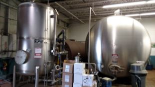 10,000 Horizontal Stainless Steel Water HoldingTank Stainless Steel Construction, Last used as a