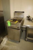 American Range Natural Gas Dual Basket Fryer, Mounted on Portable Frame, Basket Dimensions Aprox.