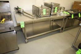 S/S Tables with S/S Bottom Shelves, Dimensions Aprox. 72